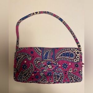 Vera Bradley Boysenberry Knot Just A Clutch Handbag Purse Purple Paisley